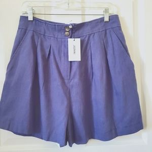 NEW Jason Wu Designer Pleated Periwinkle Shorts Pockets Women's Size Medium 8